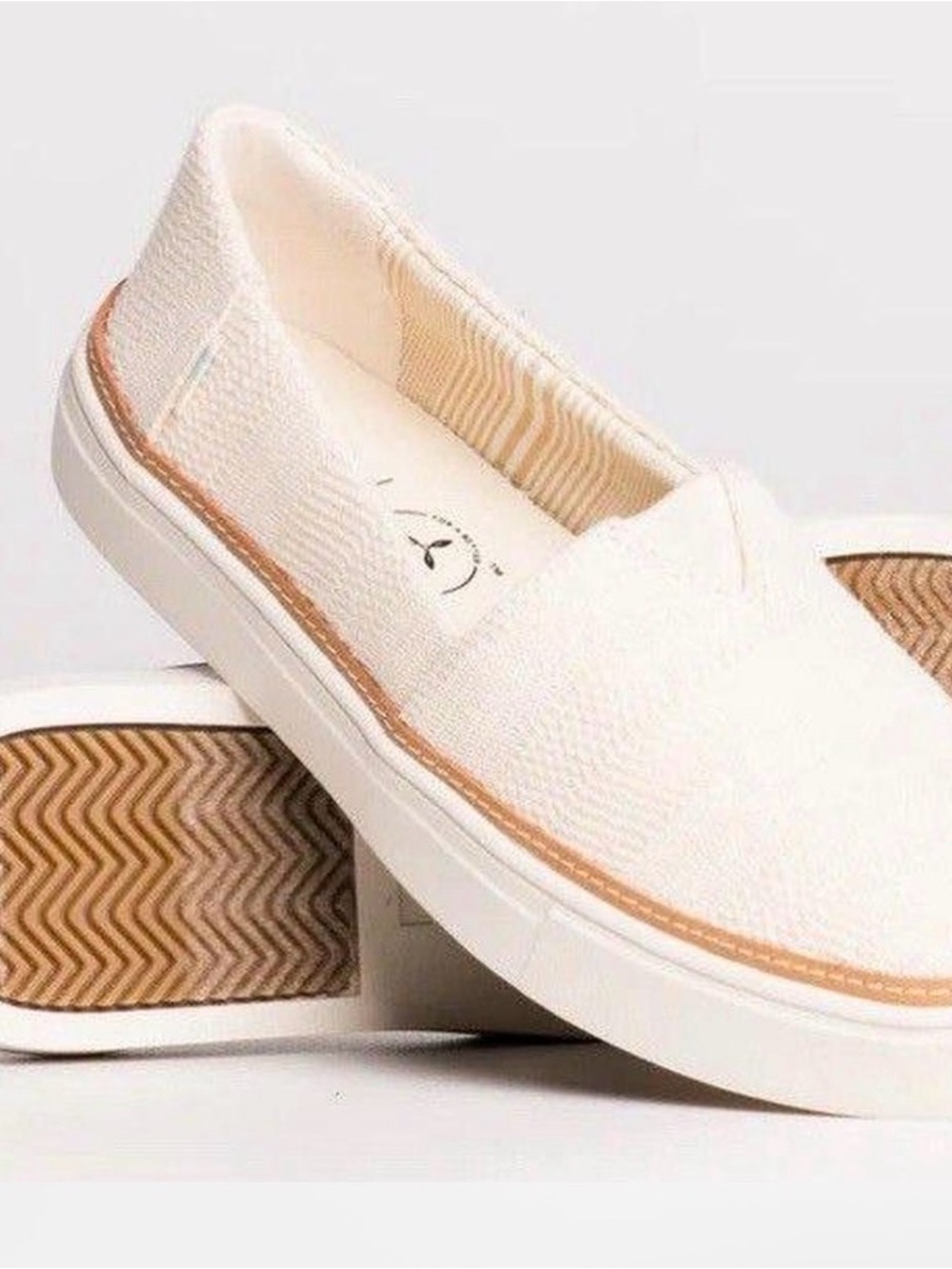 Toms Cream Canvas Slip-On Flats